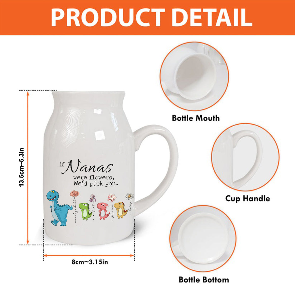 If Nana Were Flowers - Personalized Grandma Ceramic Flower Vase