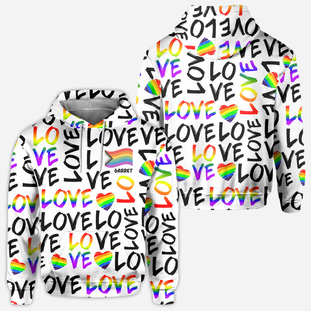 Love is Love - Personalized LGBT Support All Over Shirt