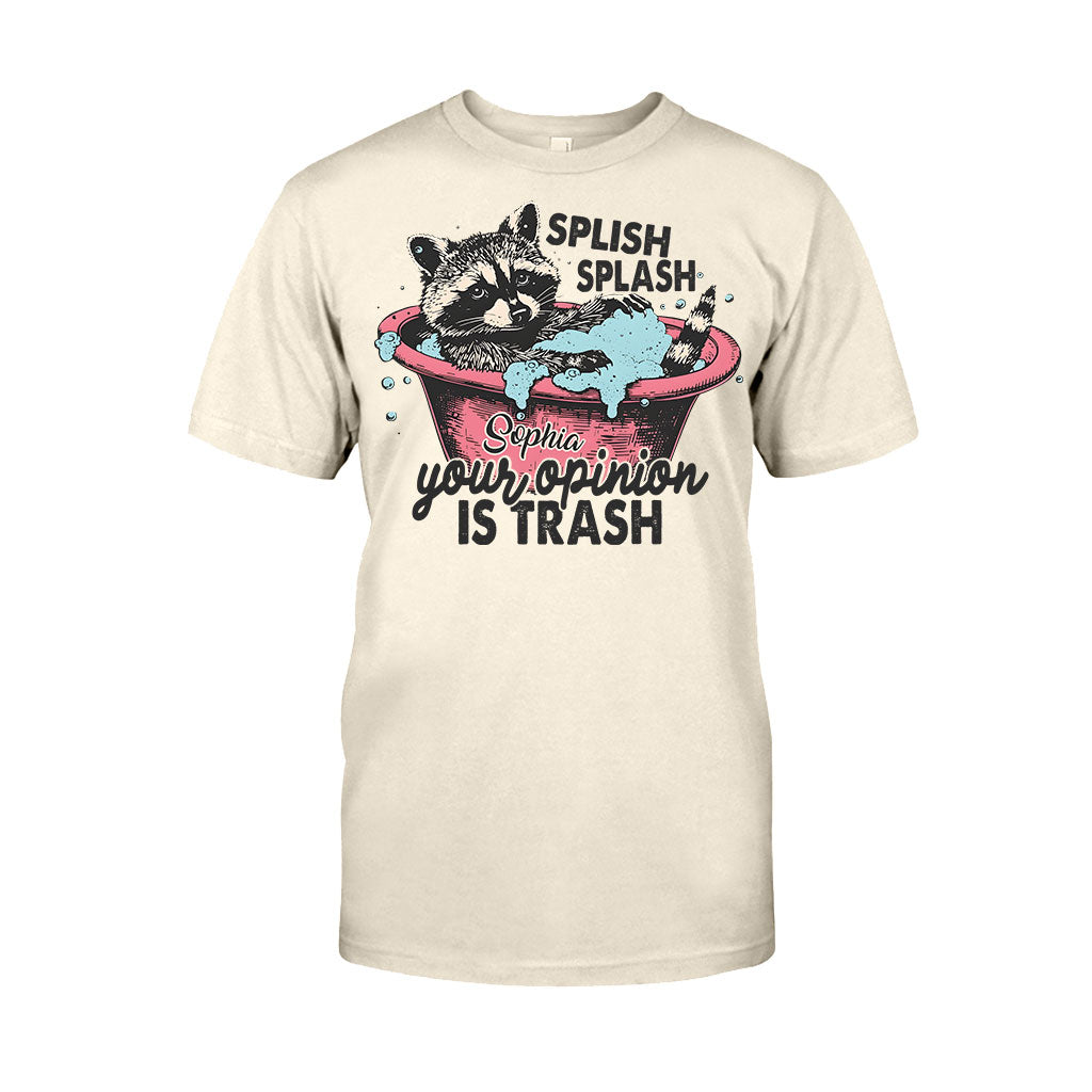 Splash Splash Deine Meinung ist Müll - Personalisiertes Waschbär-T-Shirt und Hoodie
