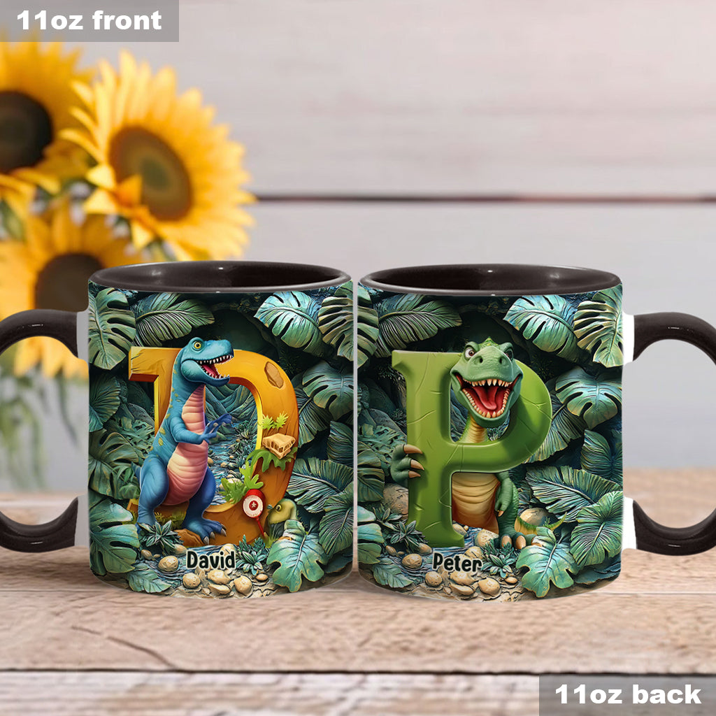 Dinosaur Letter - Personalized Kid Accent Mug