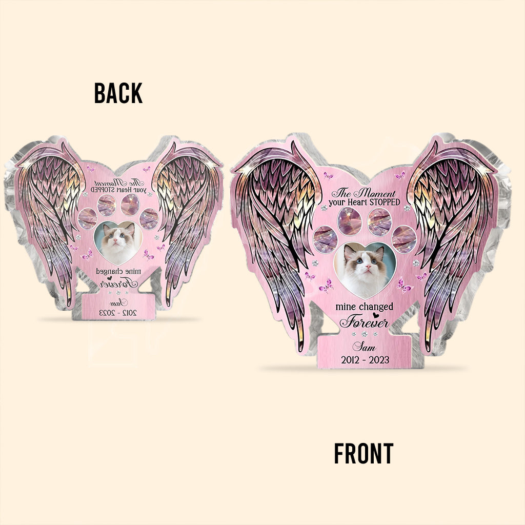 Memorial Wings Your Wings Were Ready But My Heart Was Not - Personalized Cat Custom Shaped Acrylic Plaque