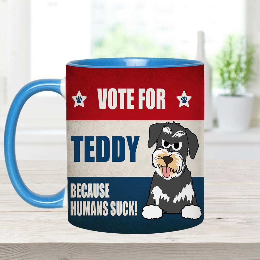 Votez pour mon bébé à quatre pattes ! - Mug personnalisé avec motif chien