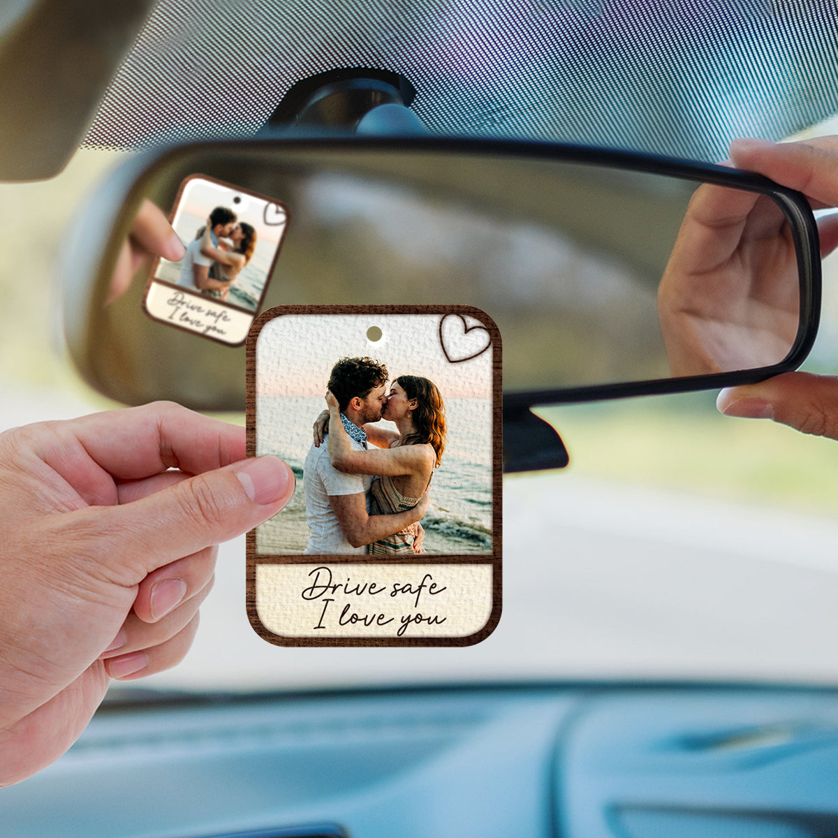 Drive Safe I Love You - Personalized Couple Rectangle Air Freshener