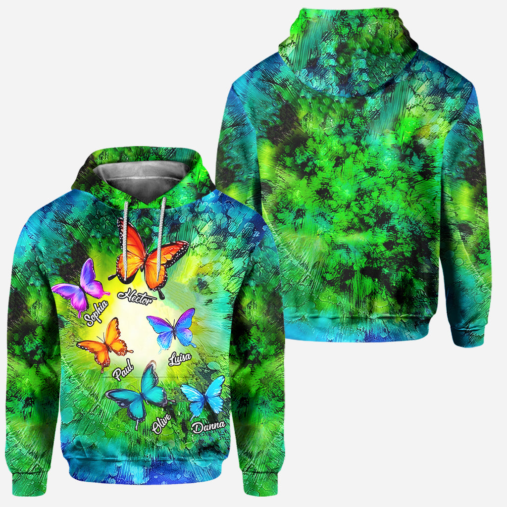 Liebe Oma sein – Wunderschöne Schmetterlinge – Personalisierter Oma-Hoodie und Leggings