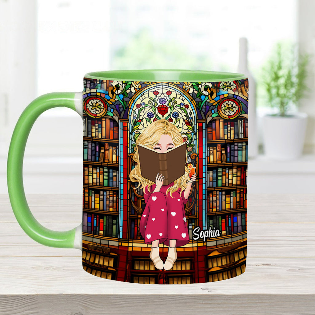Just A Girl Who Loves Books - Personalized Book Accent Mug