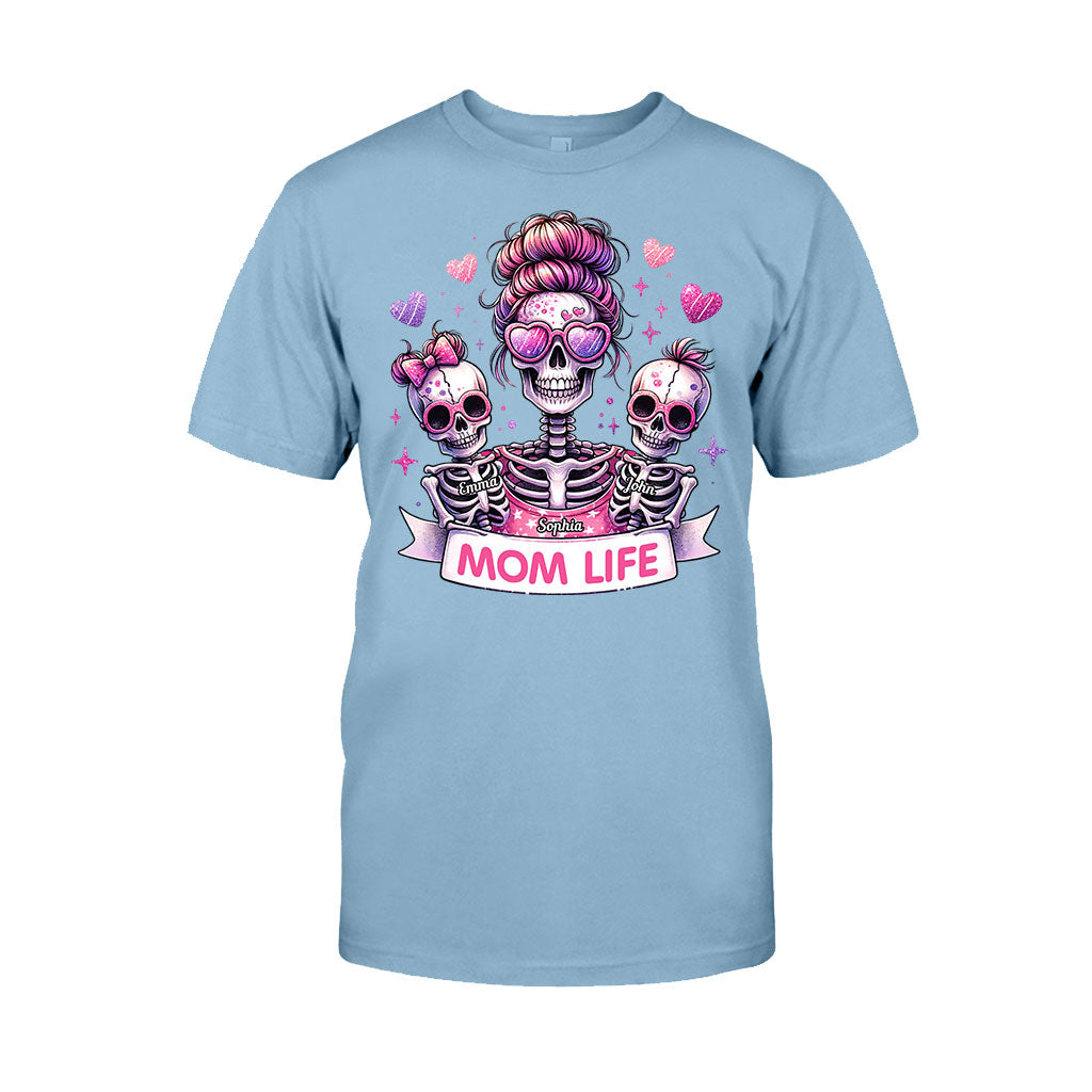 Mama-Leben – Personalisiertes Totenkopf-T-Shirt und Hoodie