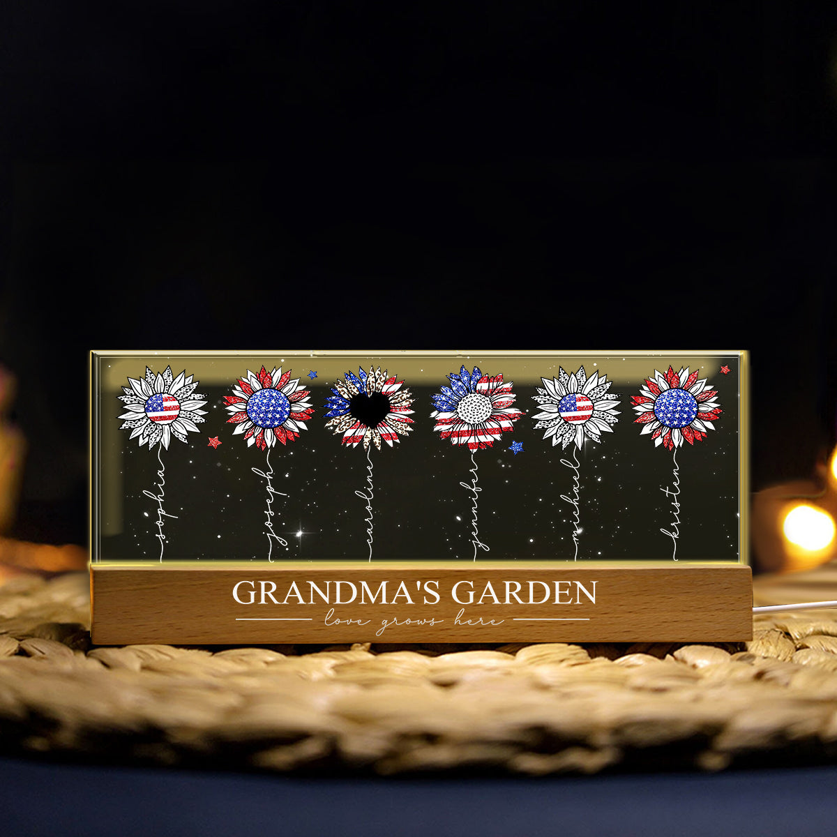Grandma's Garden - Personalized Grandma Custom LED Night Light