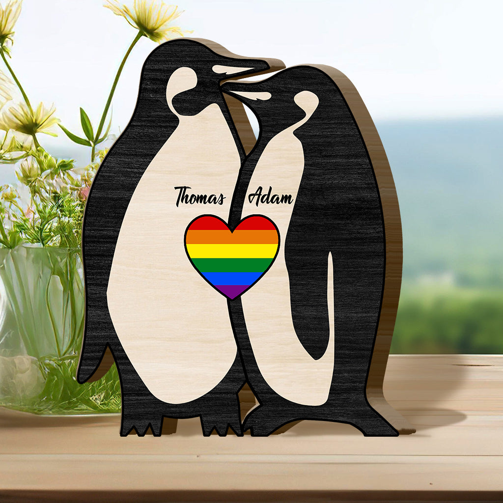 Tu es mon pingouin - Puzzle en bois personnalisé en forme de pingouin, symbole de soutien LGBT