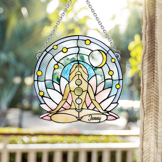 Namaste – Personalisierter Yoga-Fensterhänger-Sonnenfänger 