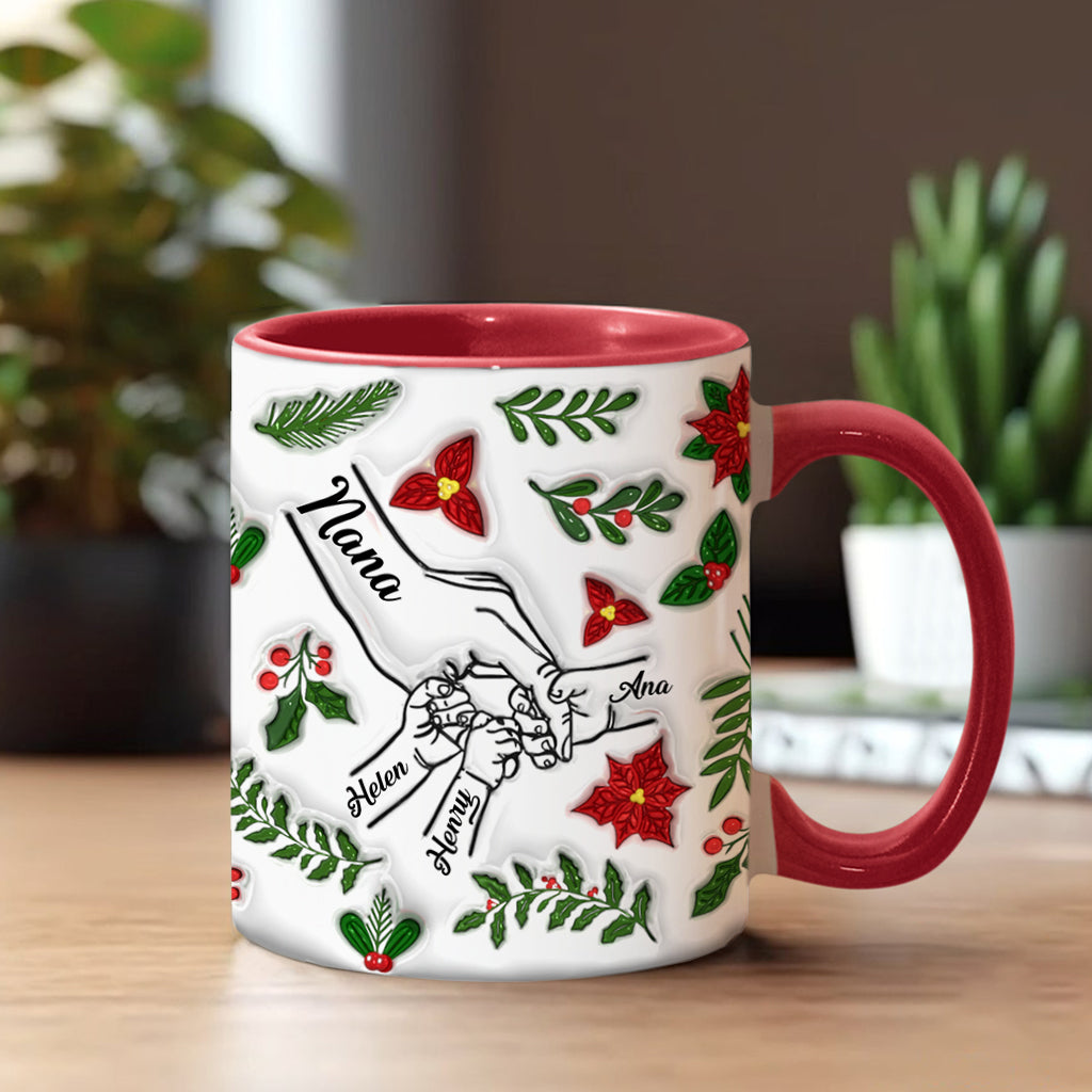 Tiens-moi la main, tiens-moi le cœur - Mug personnalisé pour grand-mère
