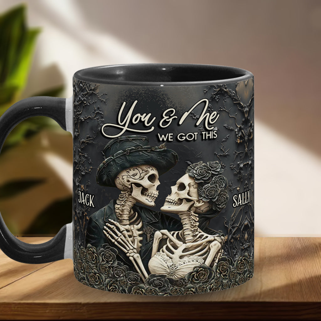 You & Me - Personalized Skull Accent Mug