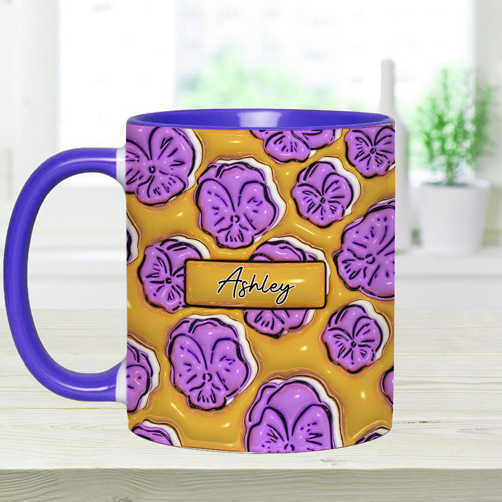 Mug personnalisé avec fleur du mois de naissance - Mug d'anniversaire à motif floral