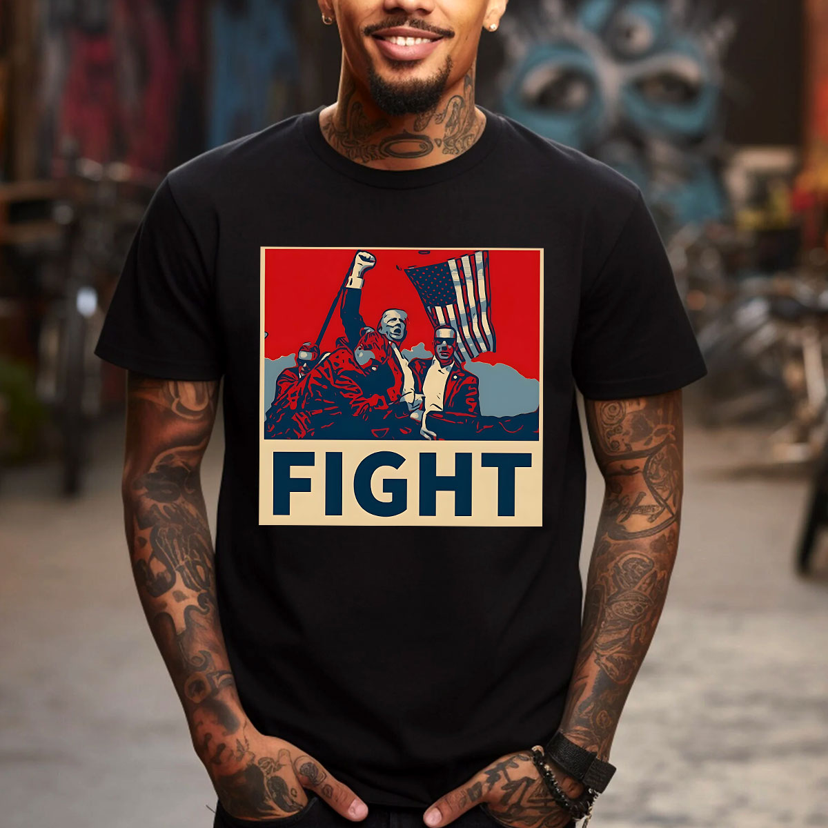 „Niemals aufgeben“-Shirt, „Kämpfe für Amerika“-T-Shirt, Retro-Rallye-Shirt & Hoodie