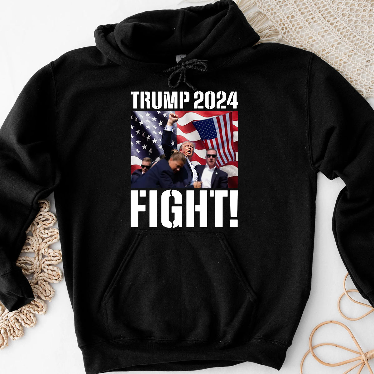 T-shirt Trmp 2024 Flght! B Donald Trmp Défiant 2024 MAGA invincible
 T-shirt et sweat à capuche