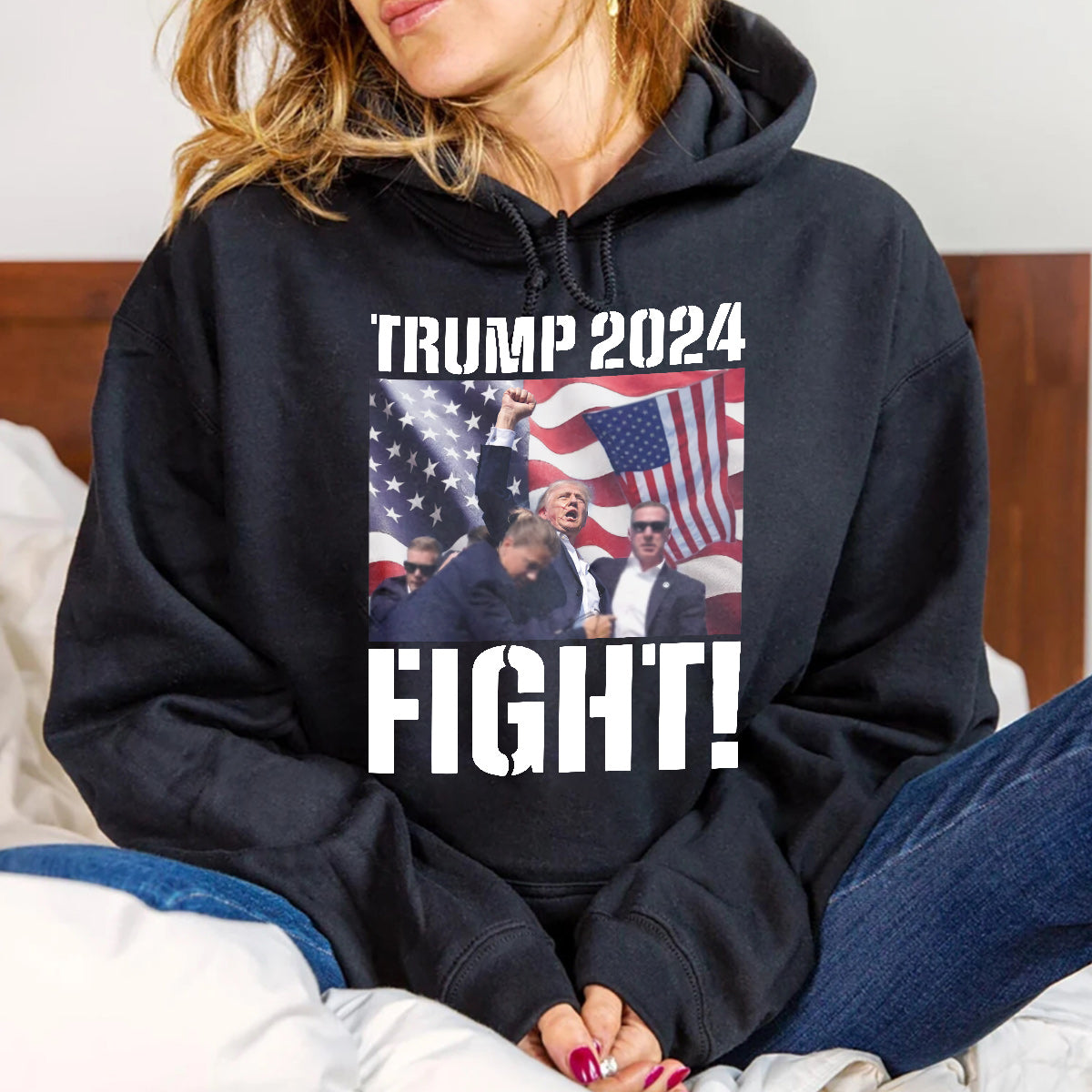 T-shirt Trmp 2024 Flght! B Donald Trmp Défiant 2024 MAGA invincible
 T-shirt et sweat à capuche