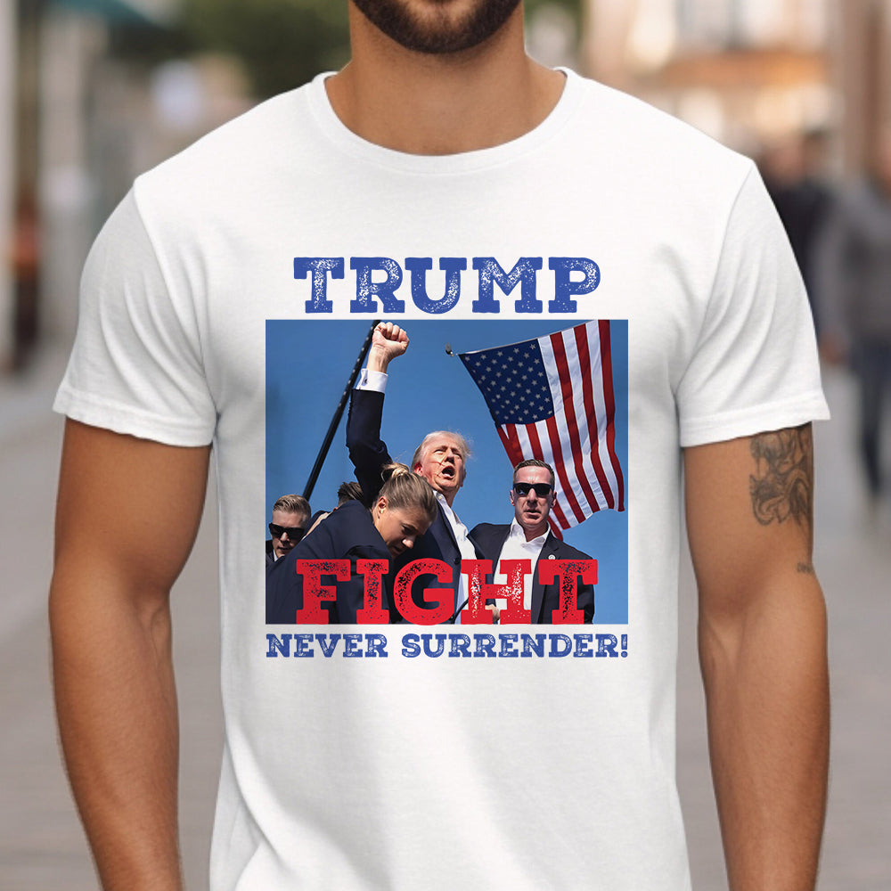 T-shirt « Assassinat de Trump », T-shirt « Donald Trump qui tire », T-shirt « Fight Trump », T-shirt « Never Surrender », T-shirt républicain, T-shirt et sweat à capuche « Make America Great Again ».