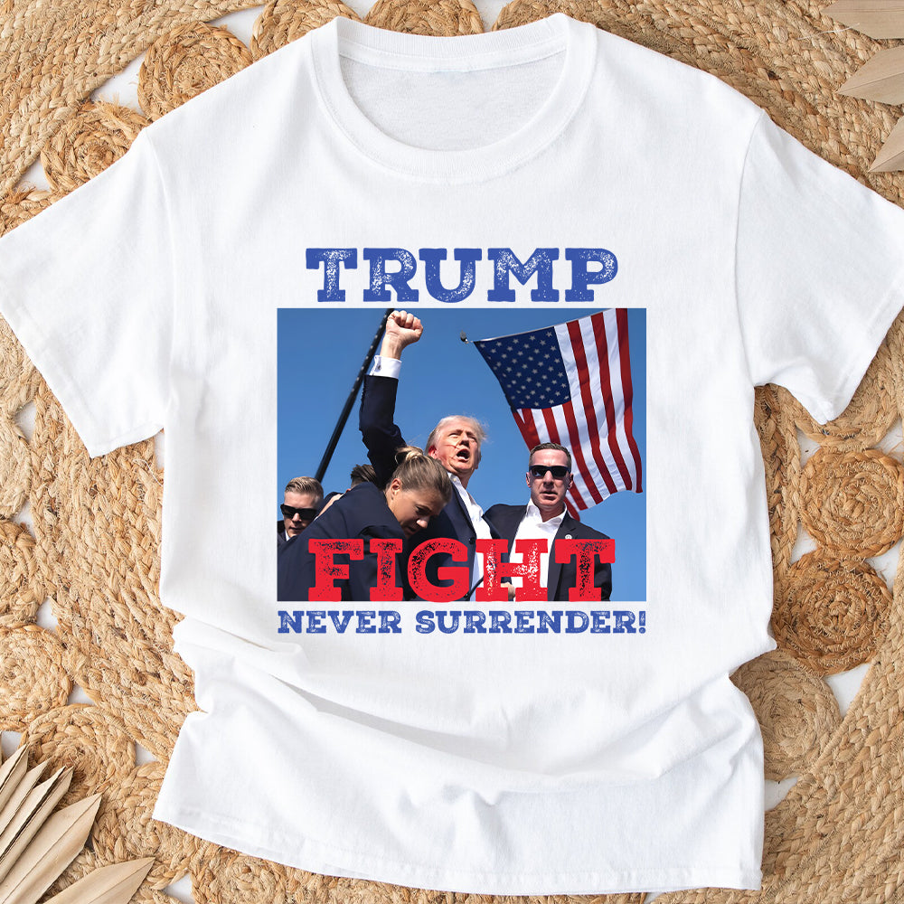 T-shirt « Assassinat de Trump », T-shirt « Donald Trump qui tire », T-shirt « Fight Trump », T-shirt « Never Surrender », T-shirt républicain, T-shirt et sweat à capuche « Make America Great Again ».