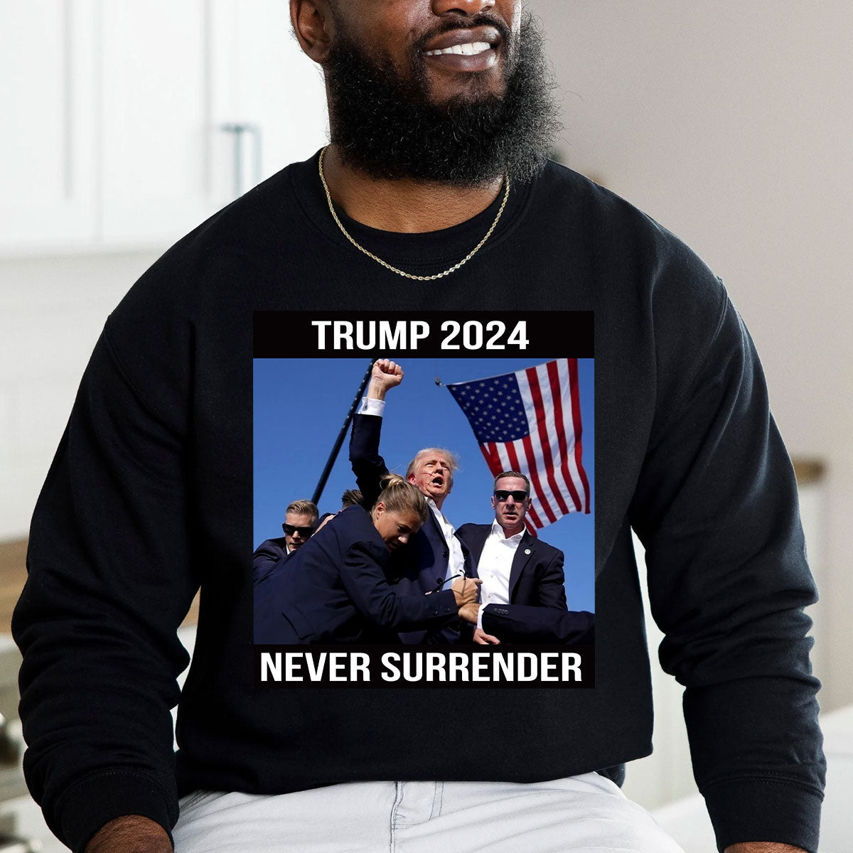 Trmp Sh0t T-Shirt Top | Donald TRMP 2024 Never Surrender Shirt Mugsh*t Tee
 T-Shirt & Hoodie