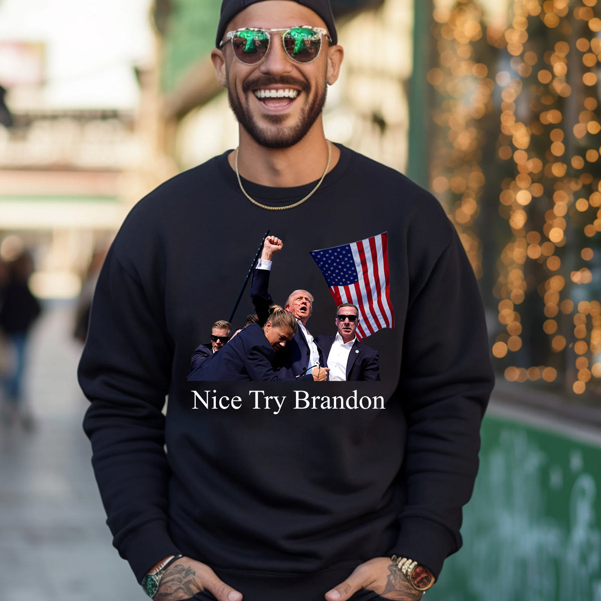„Netter Versuch, Brandon“-Shirt, „Niemals aufgeben“-Shirt, „Kämpfe für Amerika“-T-Shirt, „Kundgebung 2024“-Shirt, „Kämpfen, kämpfen, kämpfen“-Shirt (T-Shirt & Hoodie)