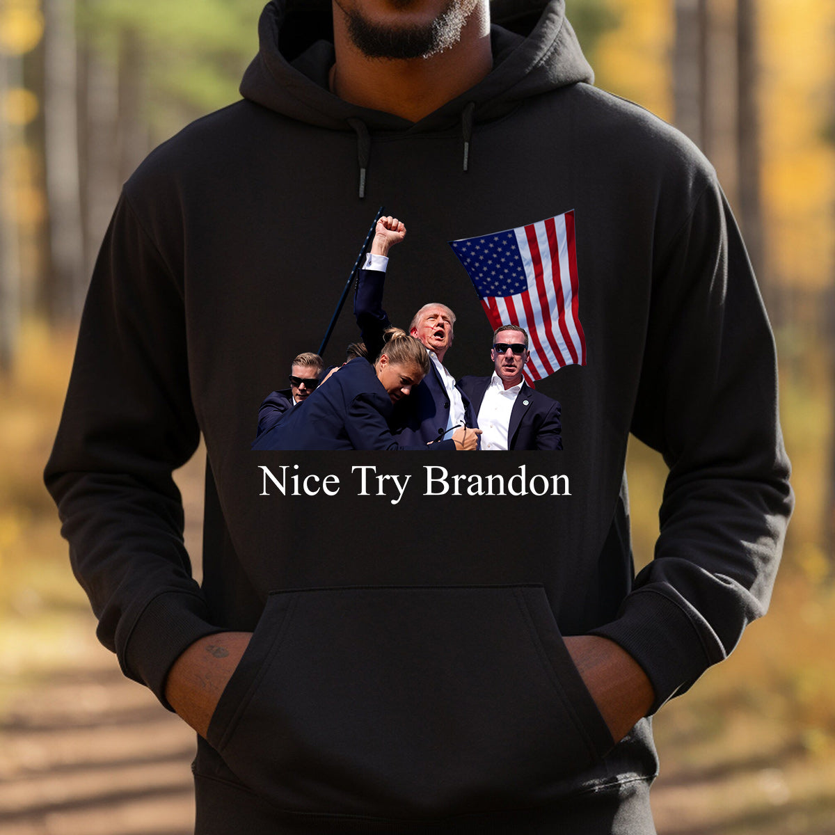 „Netter Versuch, Brandon“-Shirt, „Niemals aufgeben“-Shirt, „Kämpfe für Amerika“-T-Shirt, „Kundgebung 2024“-Shirt, „Kämpfen, kämpfen, kämpfen“-Shirt (T-Shirt & Hoodie)