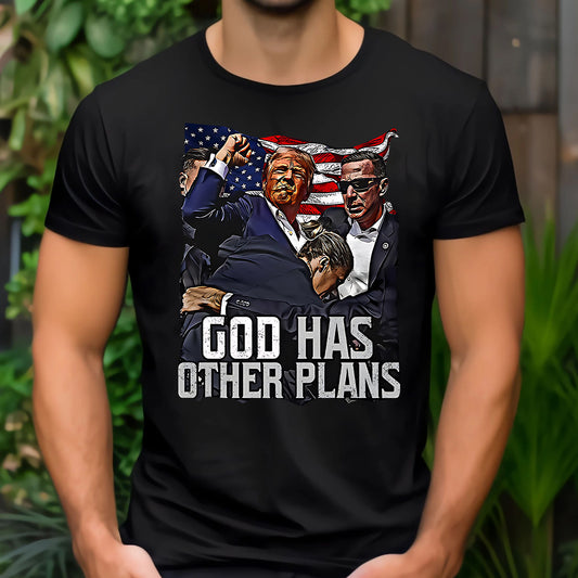 Gott hat einen anderen Plan, Gemeinsam sind wir stark – T-Shirt, Niemals aufgeben – T-Shirt, Kämpft für Amerika – T-Shirt, Kundgebungs-Shirt 2024, Kämpft, kämpft, kämpft – T-Shirt & Hoodie