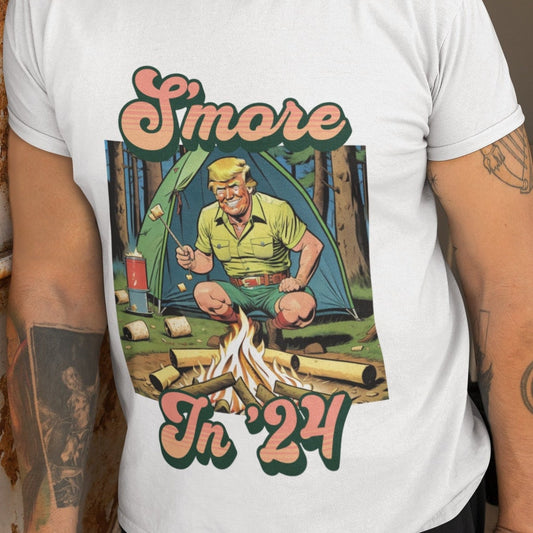 T-shirt « S'more en 2024 » Donald Trump 2024, T-shirt humoristique Trump, T-shirt MAGA, T-shirt de campagne Trump, T-shirt patriotique « L'Amérique d'abord », T-shirt et sweat à capuche « S'mores autour d'un feu de camp »