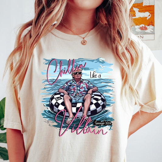 T-shirt « Chillin Like a Felon », T-shirt humoristique Trump, T-shirt Trump Été 2024, T-shirt et sweat à capuche « Meme Trump »
