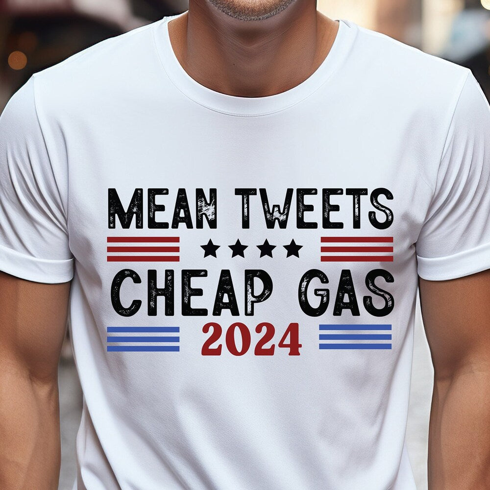 T-Shirt „Gemeine Tweets und billiges Benzin 2024“, Konservative T-Shirts, Pro-Trump-T-Shirt 2024, Anti-Biden-T-Shirt, Trump-Shirt, Geschenk für Republikaner, Patriotisches T-Shirt & Hoodie