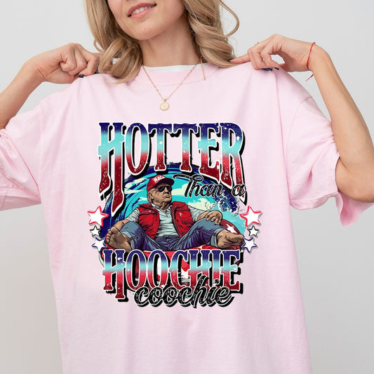 Trump-Shirt mit viralem Aufdruck, „Heißer als ein Flittchen“-Shirt, Donald-Trump-Sommer-Vibe, Trump-2024-T-Shirt, Wahl-Shirt 2024, Amerika-Shirt (T-Shirt & Hoodie)