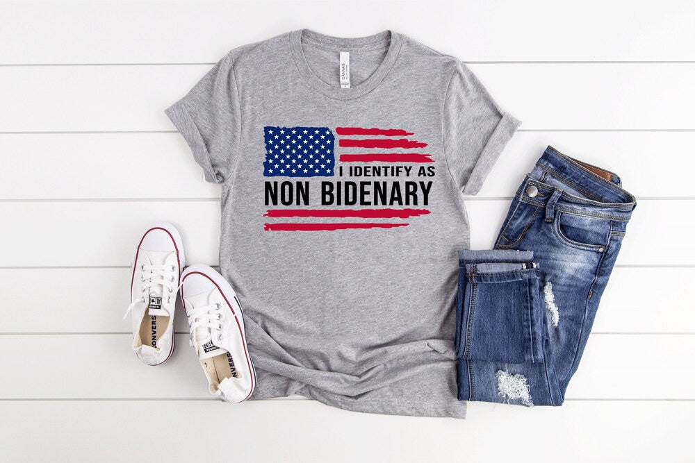 Republikanisches T-Shirt, „Ich identifiziere mich als Nicht-Biden-Anhänger“-T-Shirt, T-Shirt mit amerikanischer Flagge, Anti-Demokraten-T-Shirt, Konservatives T-Shirt, Patriotisches T-Shirt & Hoodie