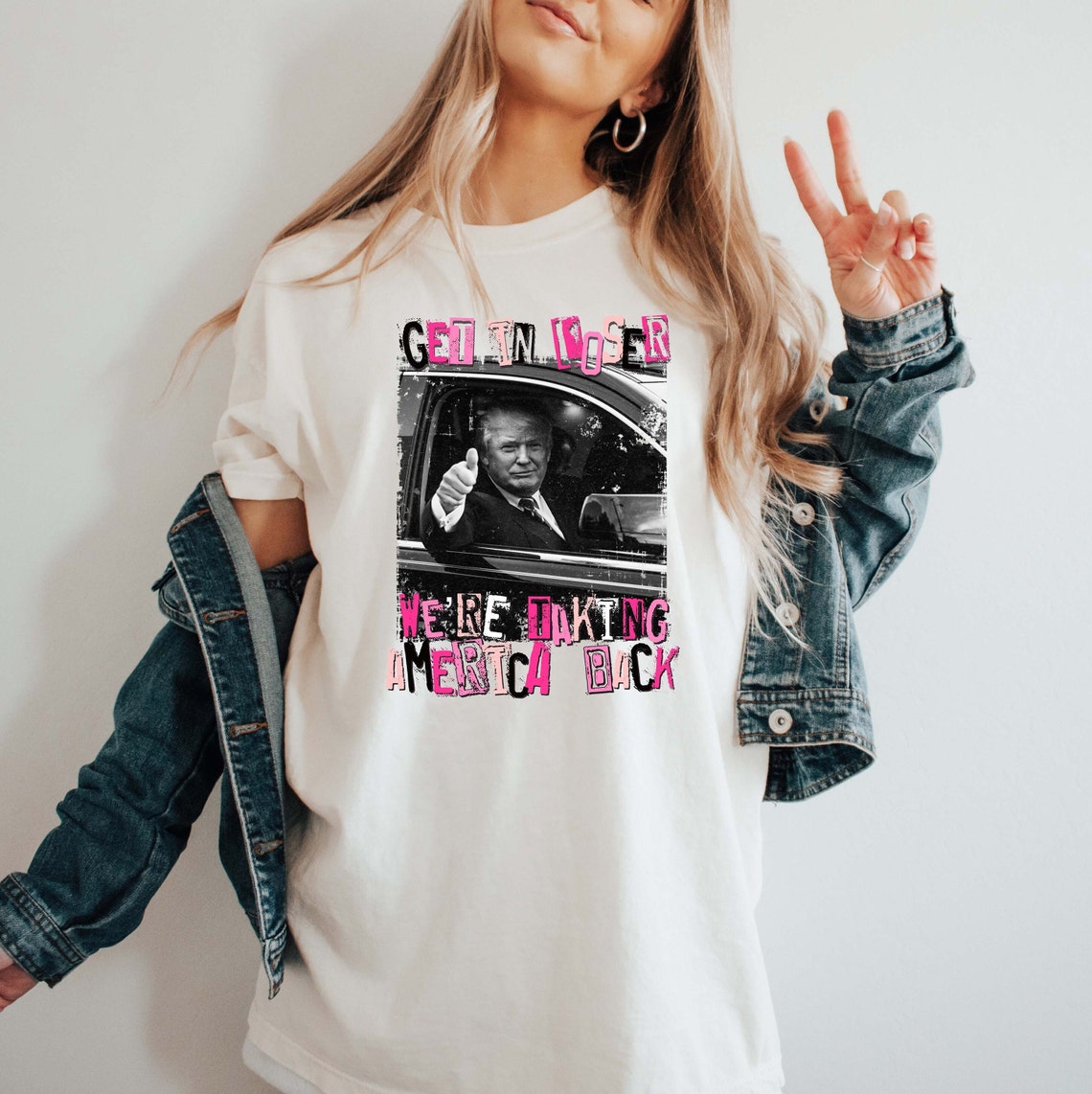 „Trump, steig ein, Verlierer! Wir holen uns Amerika zurück“-Shirt, Trump-2024-Shirt, Geschenk für Republikaner, „Trump 'Merica“-T-Shirt, Geschenk für Trump-Unterstützer (T-Shirt & Hoodie)
