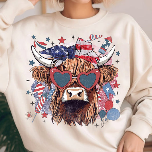 Moo-rica Highland Cow T-shirt & Hoodie 0624