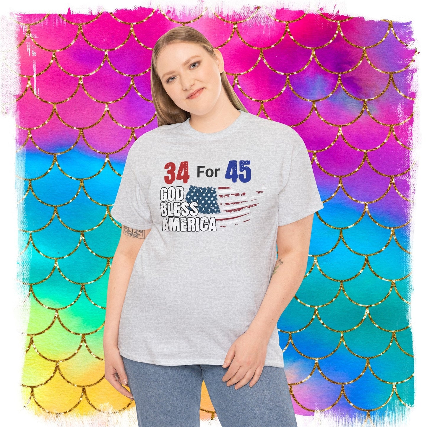 T-shirt « 34 pour 45 », T-shirt Élections USA, T-shirt État de droit, T-shirt Passionnés de droit, T-shirt et sweat à capuche « 34 voix pour le chiffre 45 » (Le droit, ça marche)