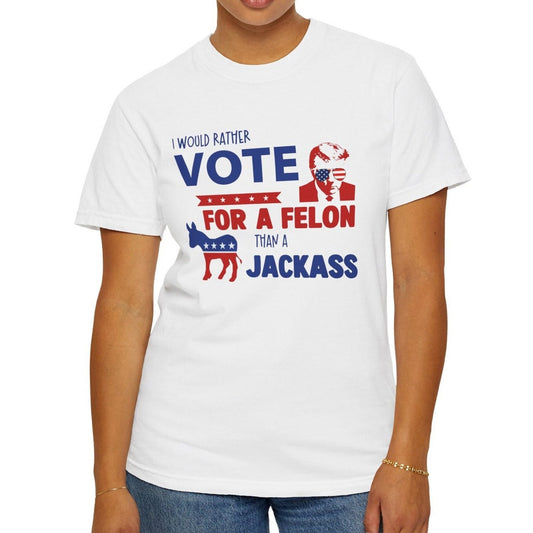 T-shirt « Je préfère voter pour un criminel que pour un imbécile », T-shirt Trump MAGA pour républicains, cadeau politique humoristique, T-shirt et sweat à capuche « Anti-Biden pour papa »