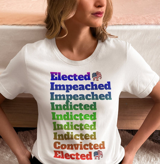 Gewählt, angeklagt, verurteilt – Pro-Trump-Shirt, Präsidentschafts-T-Shirt 2024, Anti-Gesetzes-T-Shirt & Hoodie für Republikaner