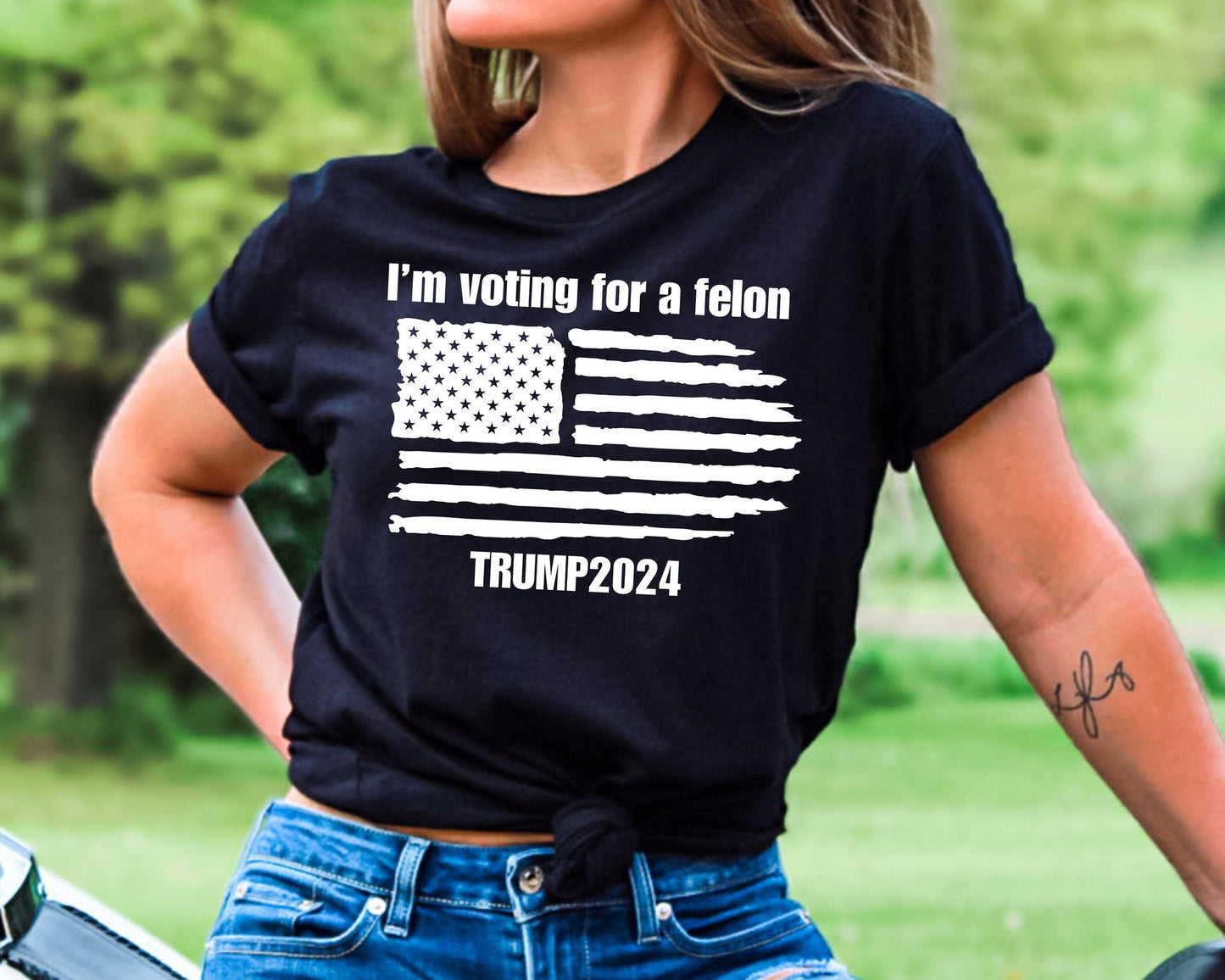 Trump FeI0n T-Shirtpng, "Vote For A FeI0n" Shirt, Trump Merica Shirt, Trump 2024 Shirt, Donald Trump American Flag Shirt T-Shirt & Hoodie