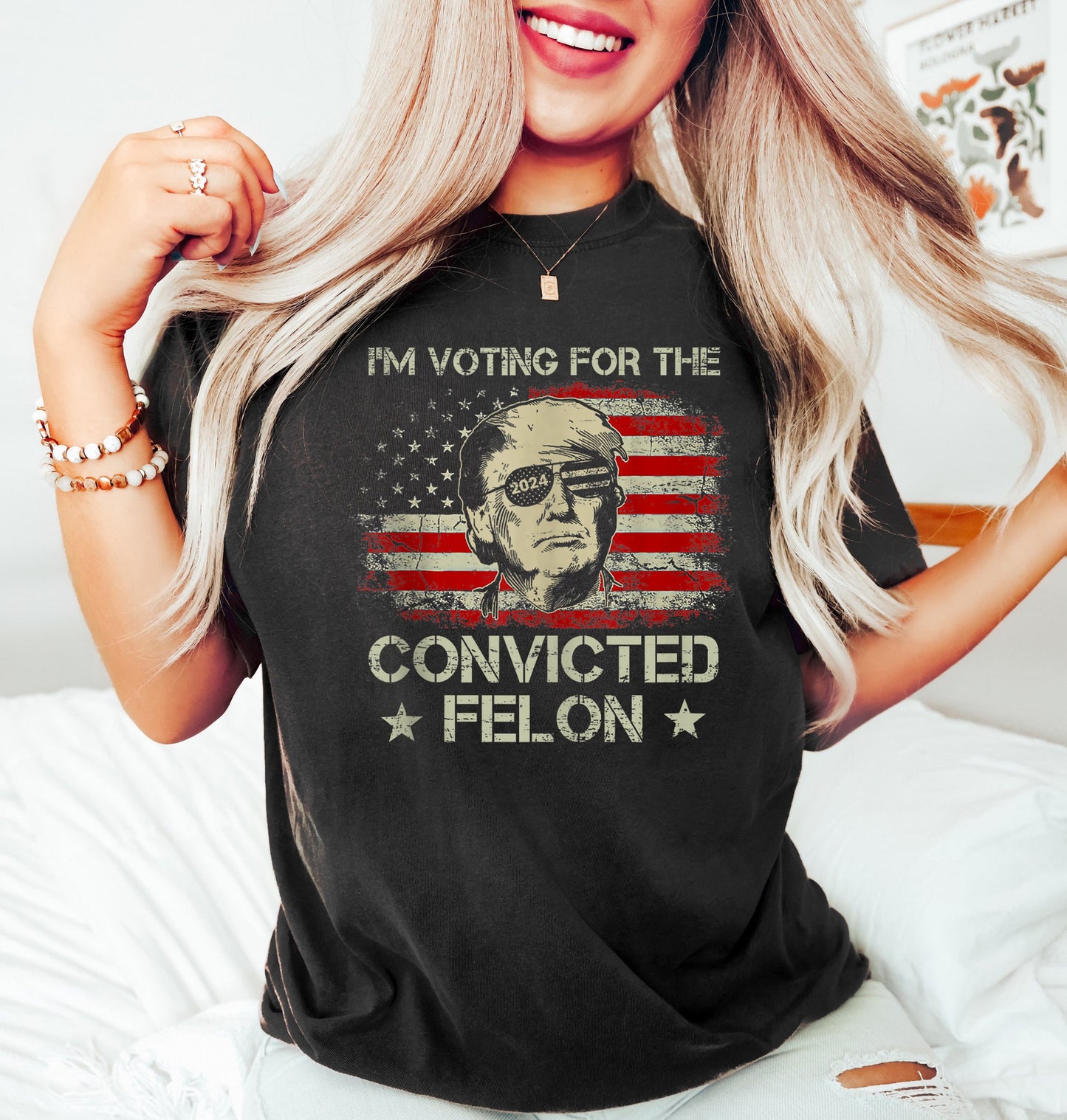 Trump „Ich wähle den verurteilten Verbrecher 2024“-Shirt, lustiges politisches Shirt, Wahl-Shirt, Republikanisches Shirt, Präsident-Trump-T-Shirt & Hoodie