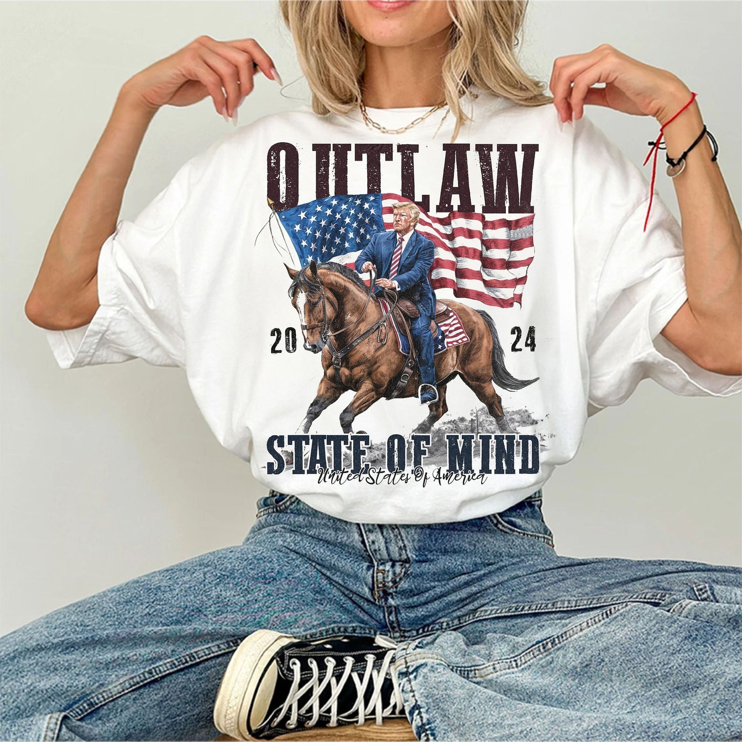 T-shirt « Outlaw State of Mind » | Sweat-shirt « Western Donald Daddy » | T-shirt « Trump Cowboy » | T-shirt et sweat à capuche « Trump 2024 »