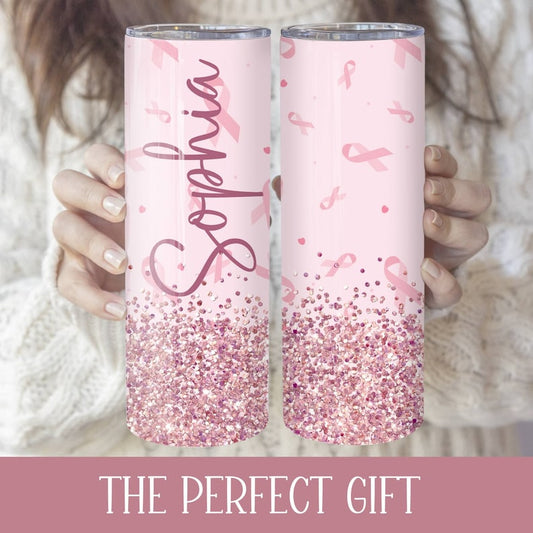 Cadeaux pour la sensibilisation au cancer du sein, Gobelet isotherme personnalisé pour la sensibilisation au cancer du sein 0924