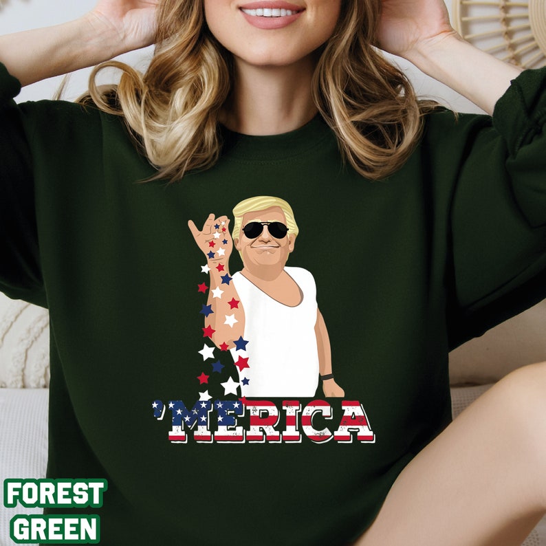 Trump-T-Shirt mit Polizeifoto, Donald-Trump-Merica-Shirt, Lustige Trump-Shirts als Geschenkidee, Politisches T-Shirt & Hoodie