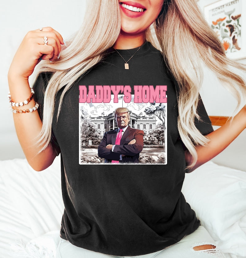 T-shirt « Papa à la maison », T-shirt Trump 2024, T-shirt Maison Blanche Trump 2024, T-shirt républicain, T-shirt Trump humoristique, T-shirt et sweat à capuche à thème politique