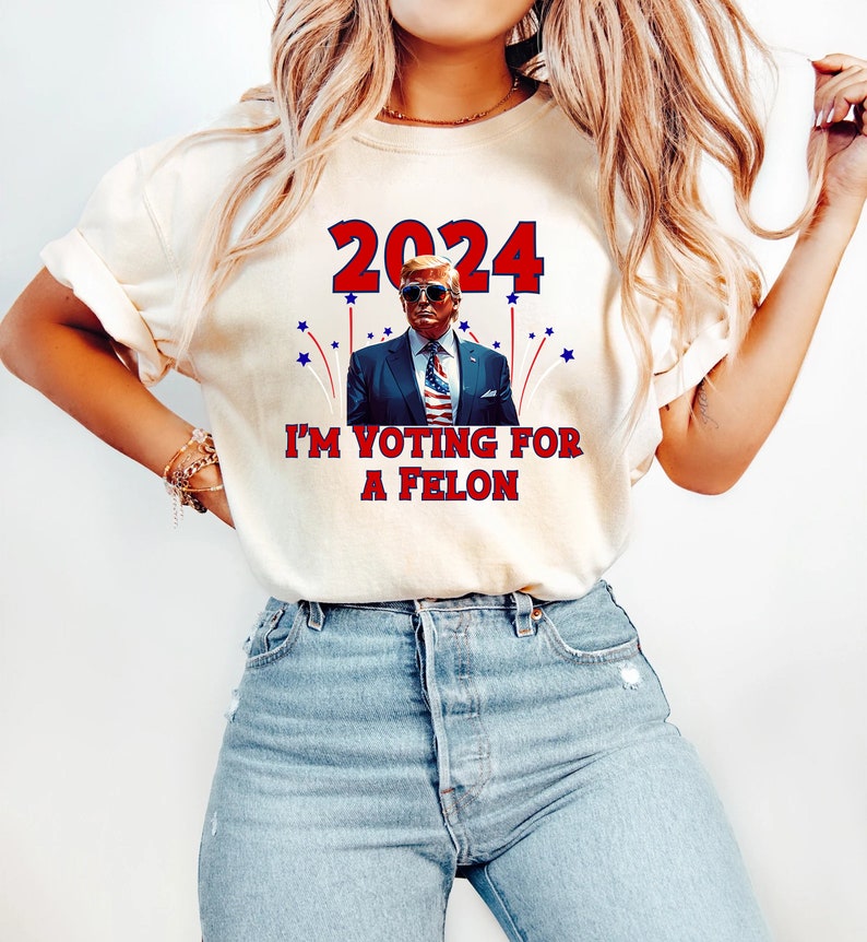 „Ich wähle einen Verbrecher“-T-Shirt, „Trump für Präsident 2024“-T-Shirt, Trump-Shirt, „Trump niemals aufgeben“-T-Shirt & Hoodie