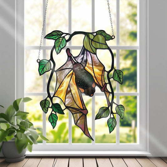 Attrape-soleil chauve-souris en acrylique à suspendre à la fenêtre - Décoration d'Halloween 0924 