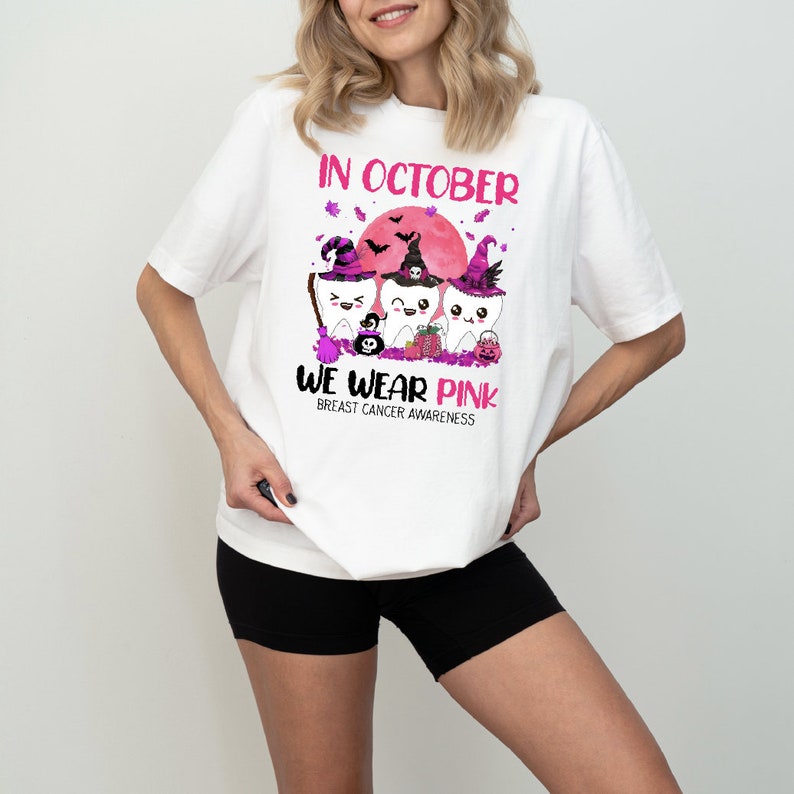 En octobre, nous portons du rose ! T-shirt et sweat-shirt de sensibilisation au cancer du sein (0924)