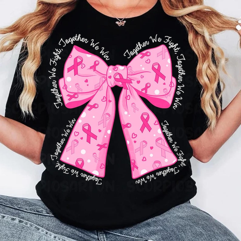 Gemeinsam kämpfen wir, gemeinsam gewinnen wir – T-Shirt & Hoodie zur Sensibilisierung für Brustkrebs 0924