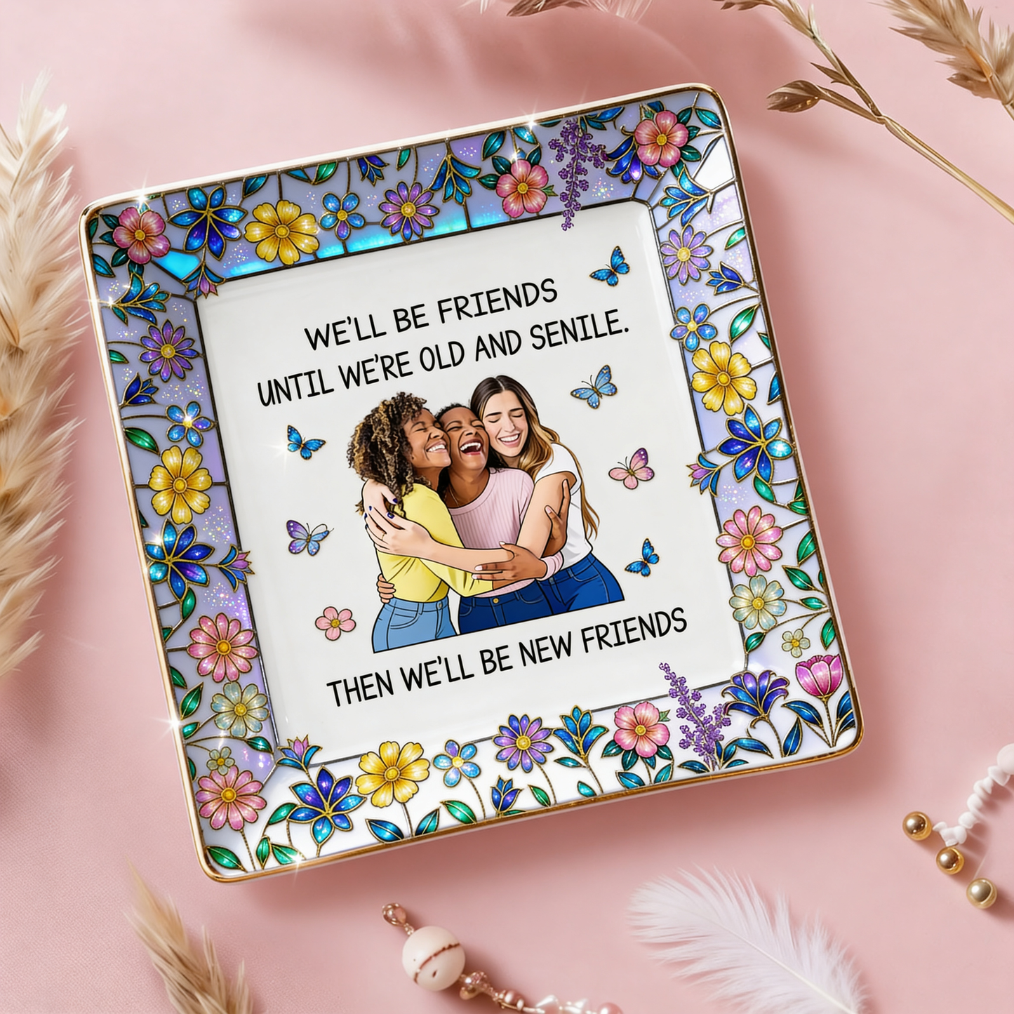 Geschenkidee für die beste Freundin - Personalisierte, voll bedruckte Schmuckschale