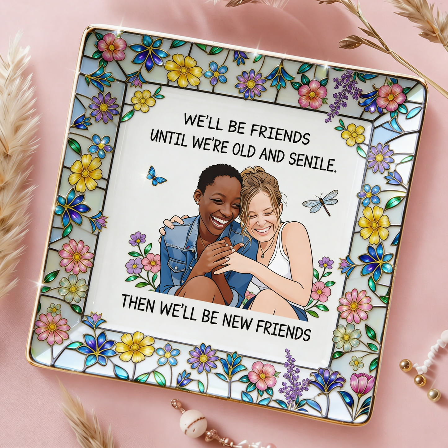 Geschenkidee für die beste Freundin - Personalisierte, voll bedruckte Schmuckschale