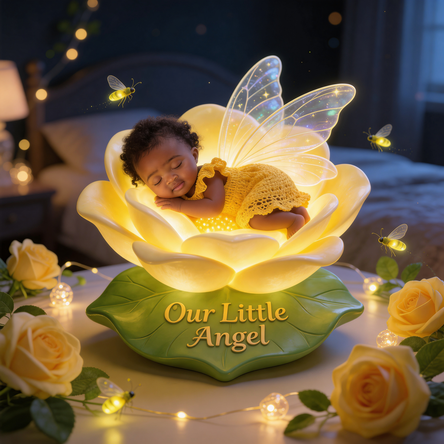Geschenk für Ihren kleinen Engel - Personalisierte Kinder Acryl LED Nachtlicht