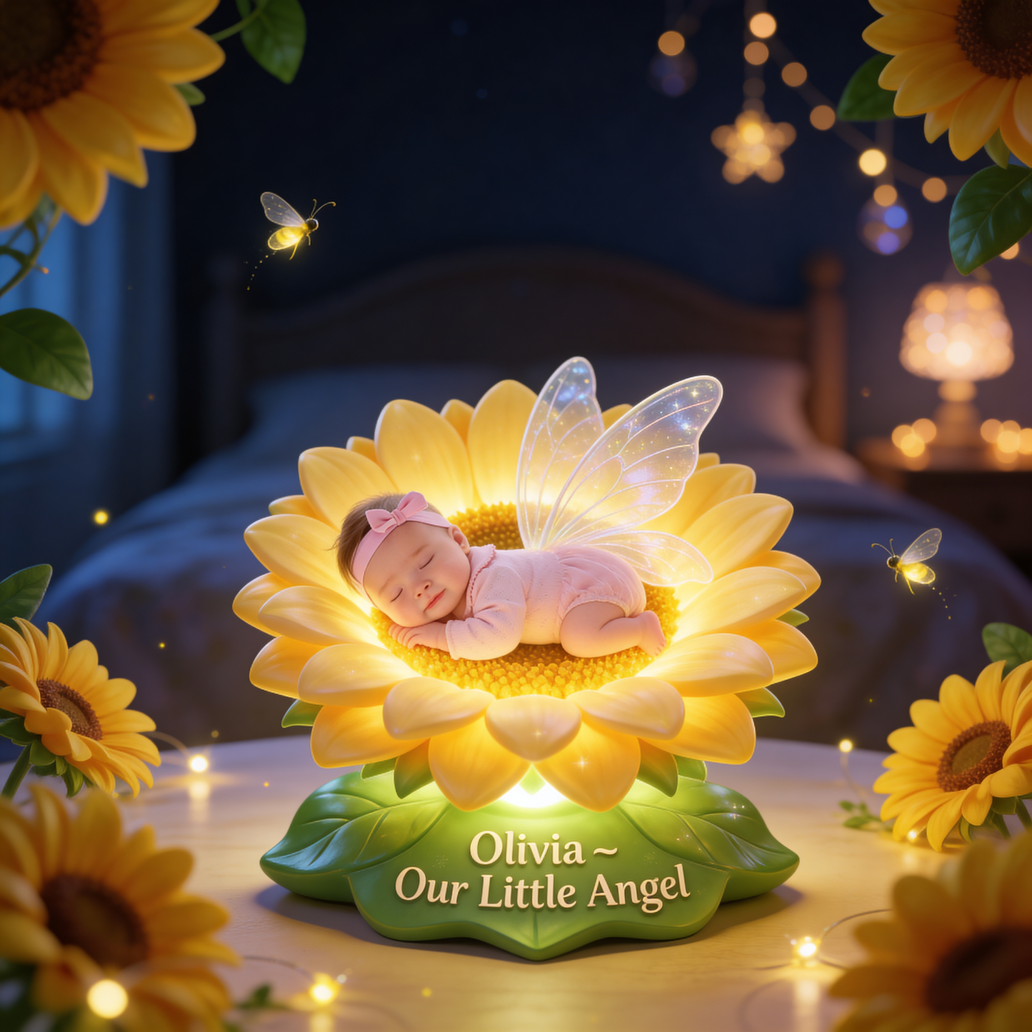 Geschenk für Ihren kleinen Engel - Personalisierte Kinder Acryl LED Nachtlicht