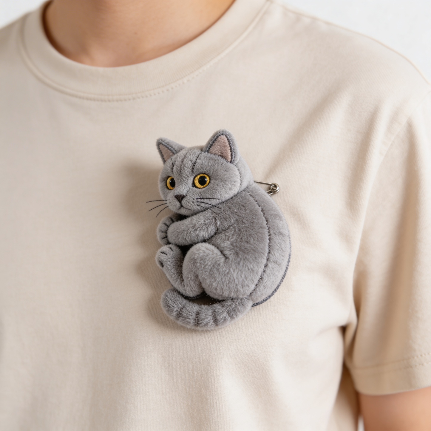 Cadeau pour Maman d'Animal, Amoureux des Animaux - Broche en Peluche Personnalisée